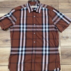 Burberry Brown and Black Casual Button Down Shirt